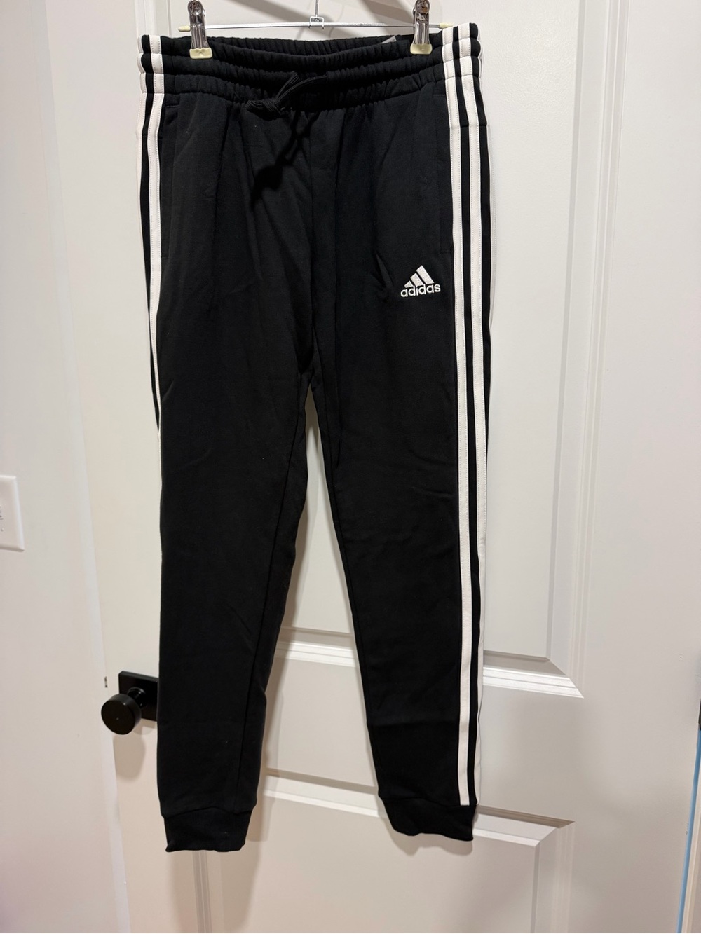 adidas Black Sweatpants with White 3-Stripe Side Detail